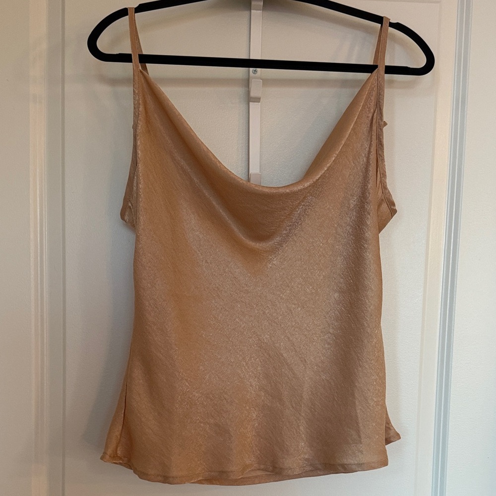 PrettyLittleThing Shimmering Tan Cami Top